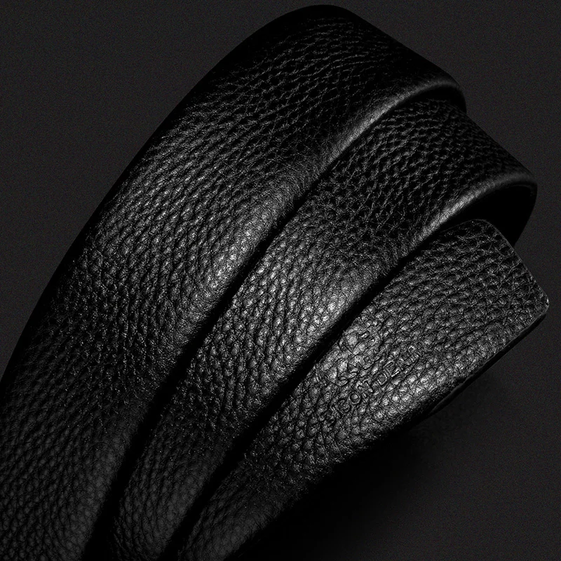 

BISON DENIM Genuine Leather Men Belt Automatic Buckle Cow Luxury Strap for Male High Quality Alloy Black Buckle Men Belt N71458