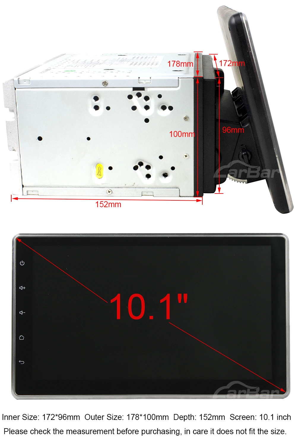 Carbar 10," Android 9,0 2 Din универсальный автомобильный DVD gps стерео радио плеер вверх вниз настроить экран Встроенный DVD DSP с ips экраном