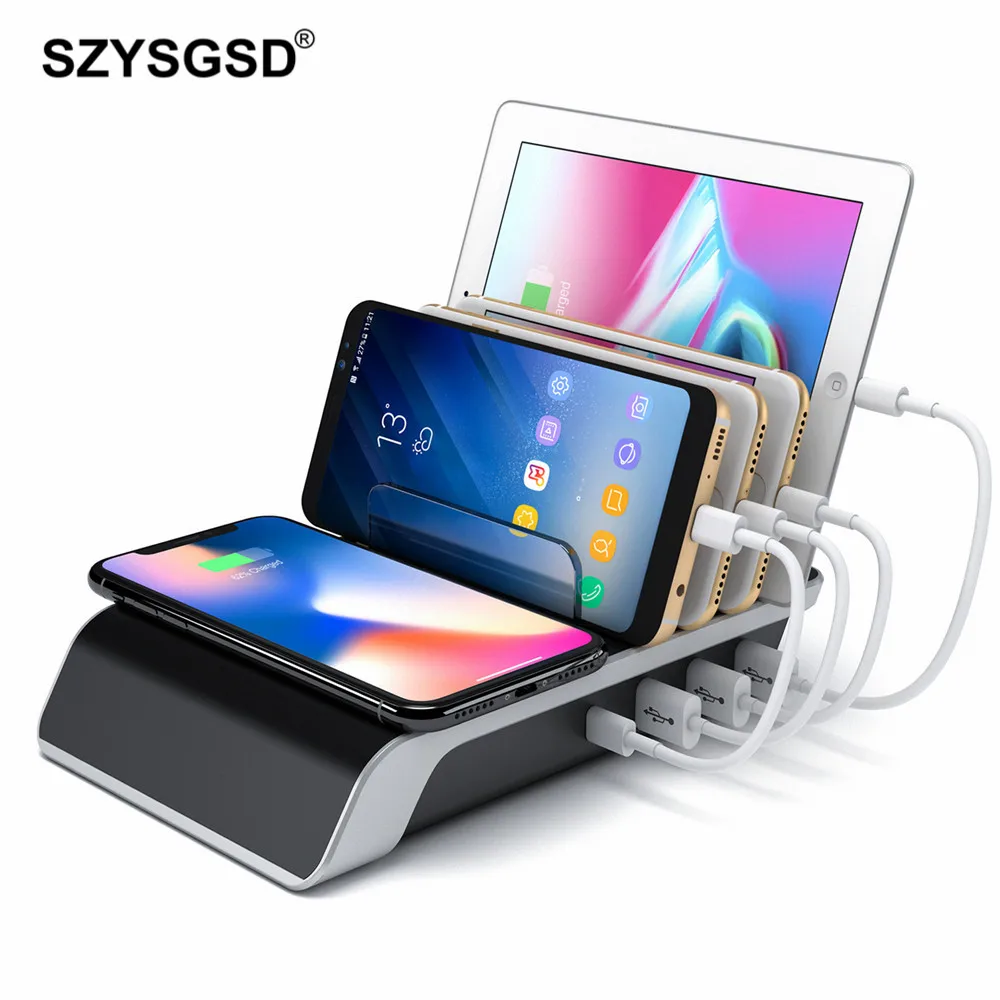 Мульти USB зарядное устройство Настольный держатель Беспроводное подставка для