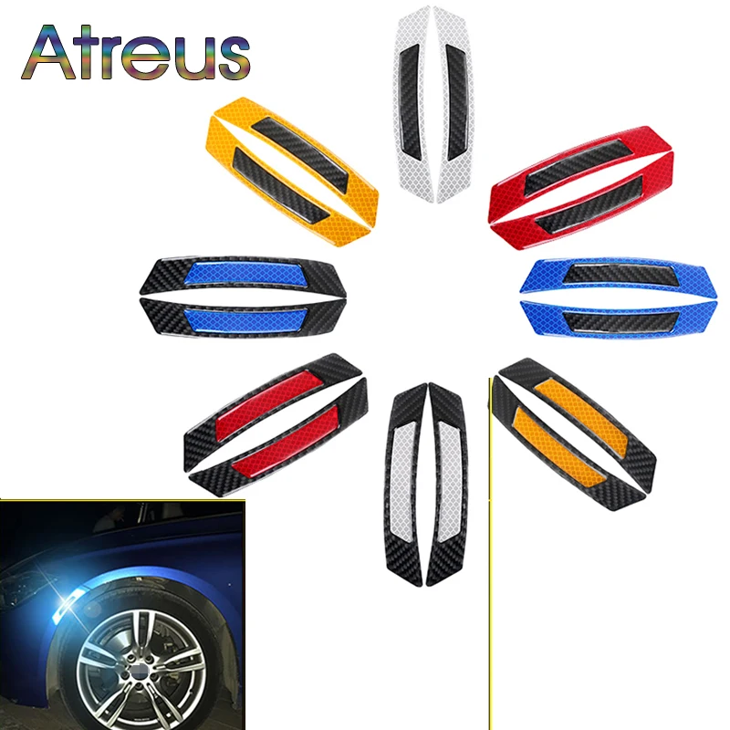 Автомобильная Светоотражающая полоса карбоновая Защитная Наклейка для Fiat VW Polo