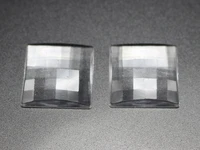50 transparent clear acrylic flatback faceted square rhinestone cabochon 18x18mm no hole