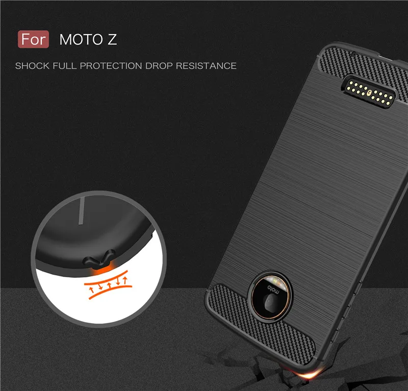 Чехол для moto rola Z роскошный Ультратонкий чехол из углеродного волокна и силикона