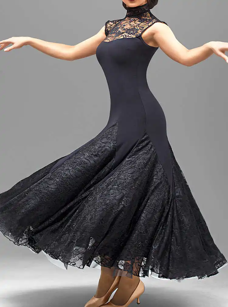 

2018 Sleeveless Lace Double Pendulum Modern Dance Dress