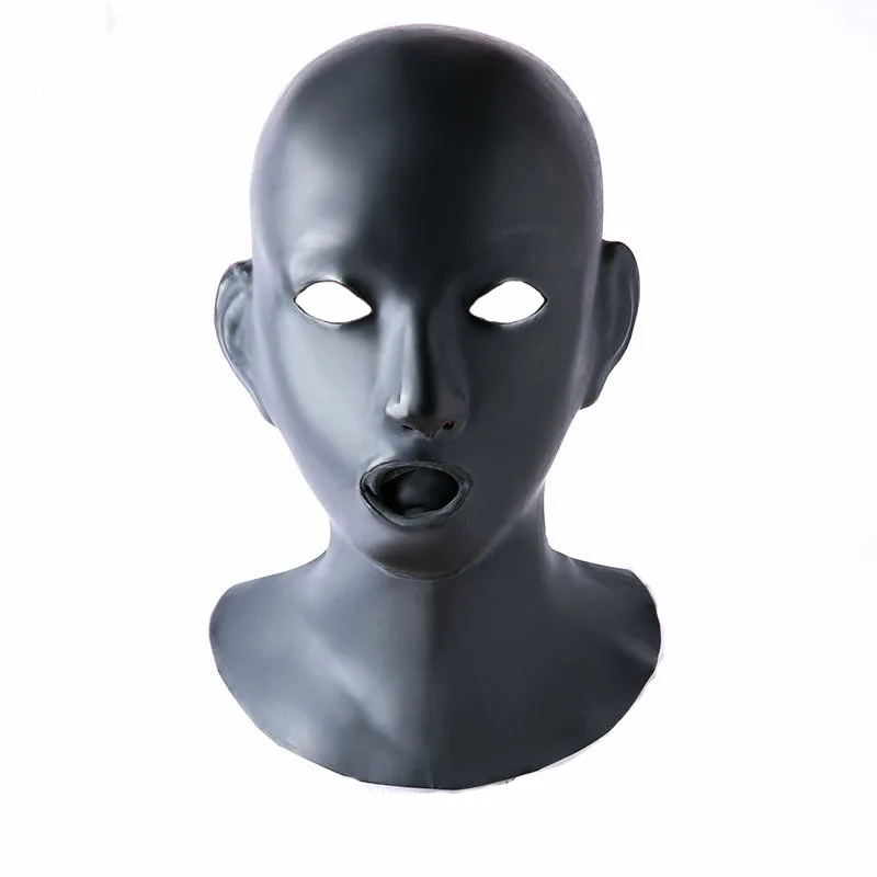 Latex Sex Mask Bondage Hood Adult Fetish Toys Bdsm Zipper With Open Mouth Gag Slave Games For Couples | Красота и здоровье