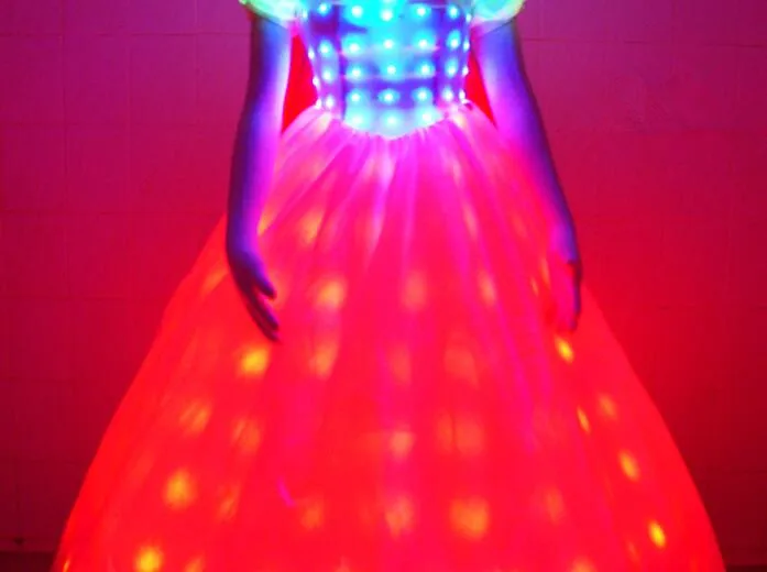 

LED stage Fluorescent costumes suit Luminous gown show Glowing bow hair band