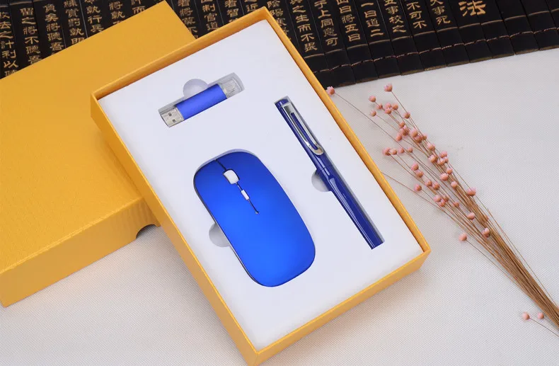 Подписывающая ручка с г 8G u disk+ беспроводная мышь Студенческая выпускная премия компания бизнес-подарок сувениры