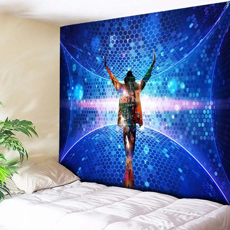 

Music Bar Michael Jackson Decorative Tapestry Living Room Wall Hanging Tapestries Boho Bedroom Wall Carpet Blanket Blue 3 Size