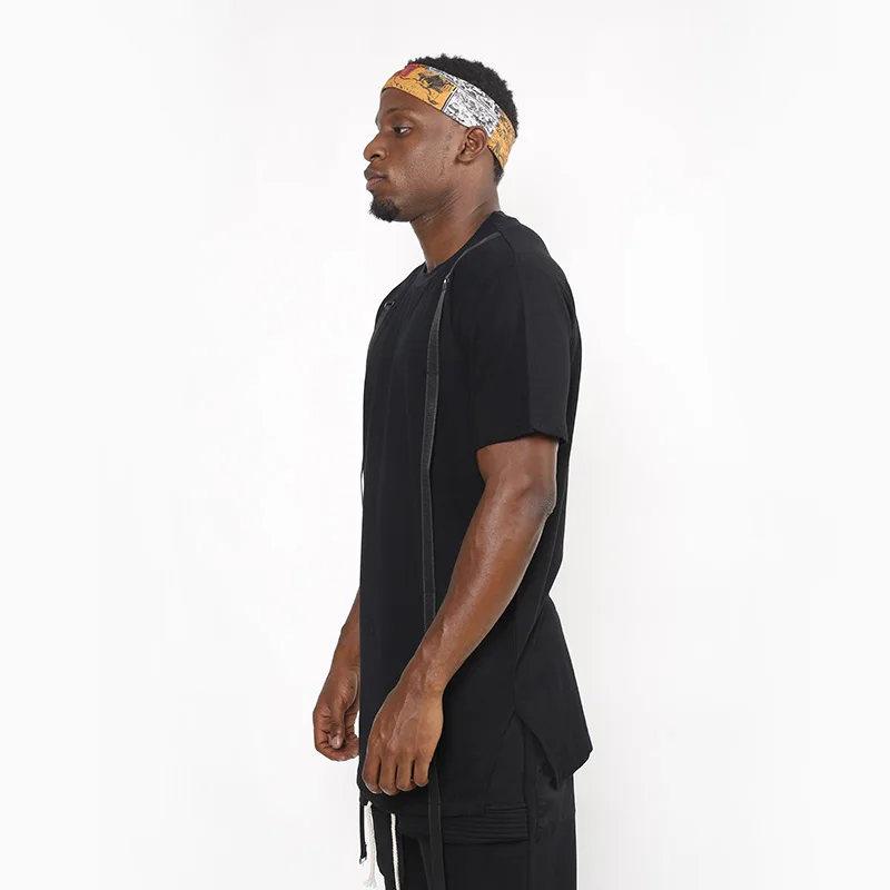 Футболка HEYGUYS с ремнем мужская в стиле хип-хоп уличная размер США летняя коротким