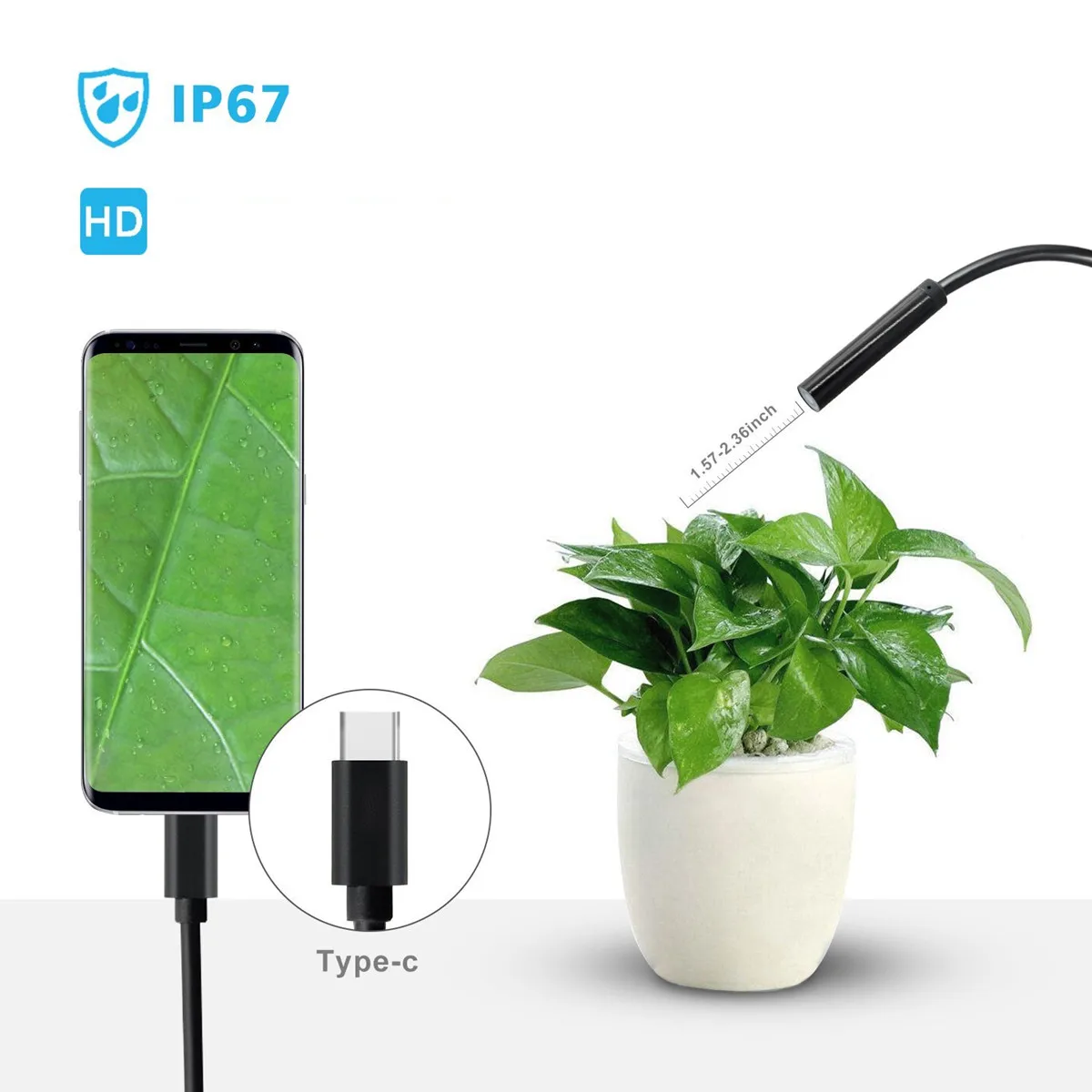 Высокое качество Bakeey 3 в 1 7 мм 6Led Тип C микро USB эндоскоп Инспекционная камера