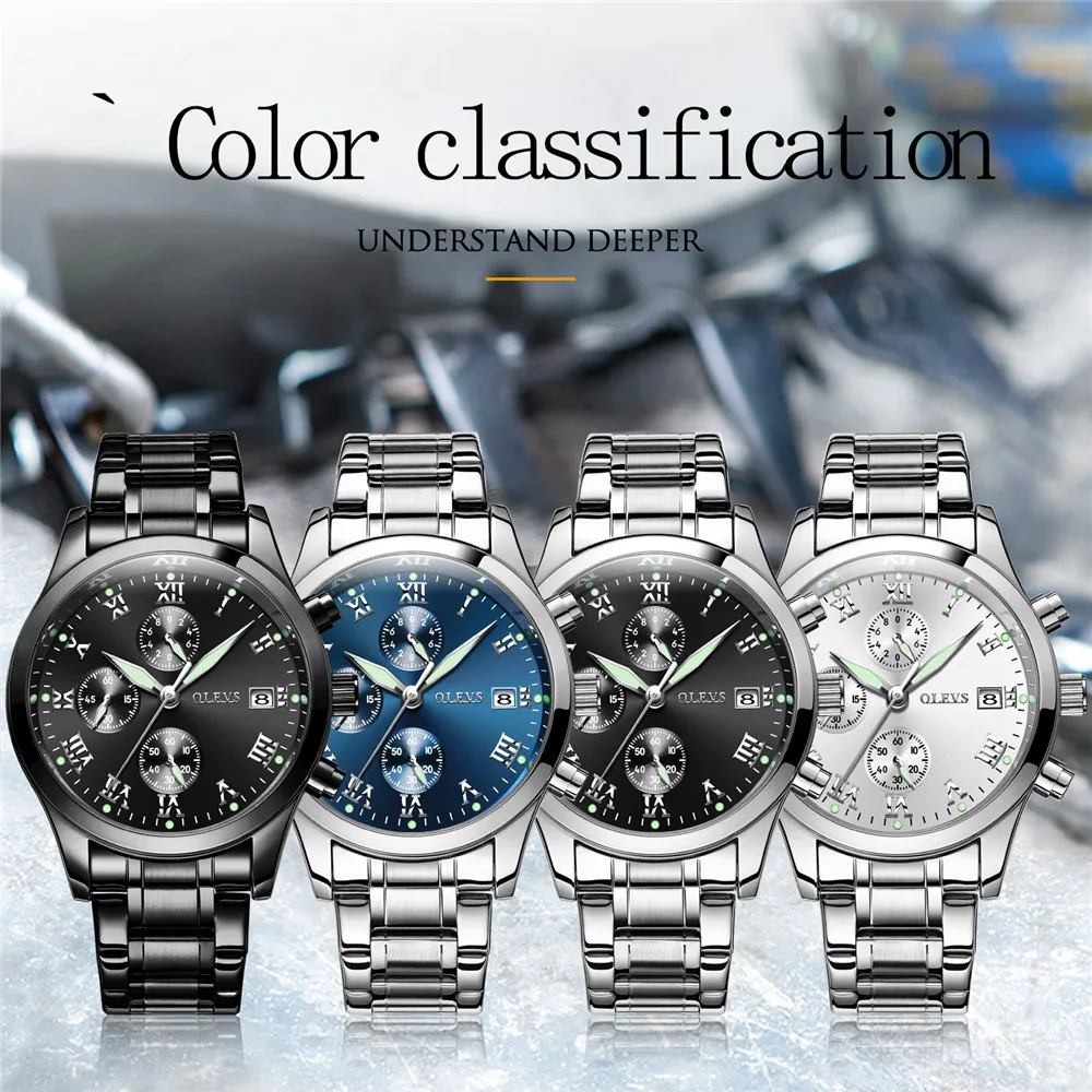 

OLEVS relogios masculino Men's Watch Top Brand Luxury Stainless Steel montre hommes 2018 erkek kol saati waterproof Sports watch
