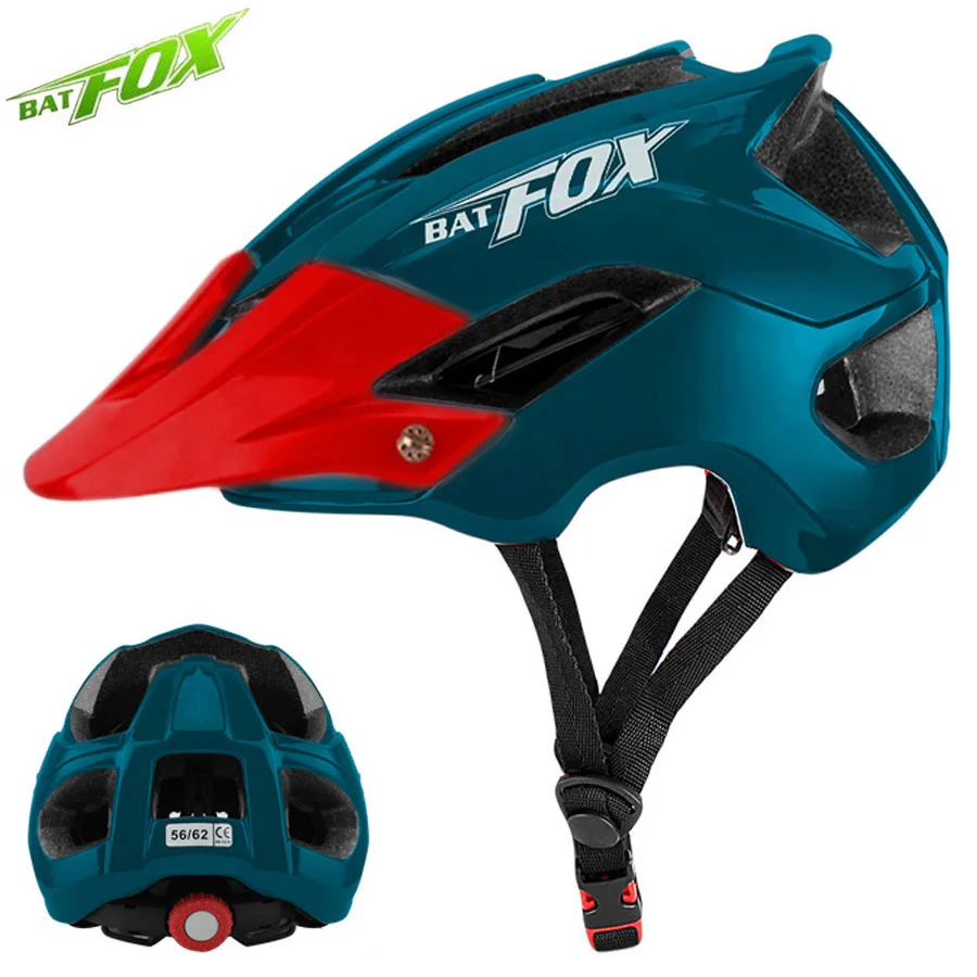 BATFOX велосипедный шлем MTB дорожный Safty Protction интегрально-Формованный Сверхлегкий дышащий велосипедный шлем для взрослых мужчин и женщин - Цвет: 5002-DarkGreen-Red