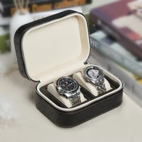 top leather watch box packing mens travel watch case fashion watch organiser box with zipper mens grid watches box