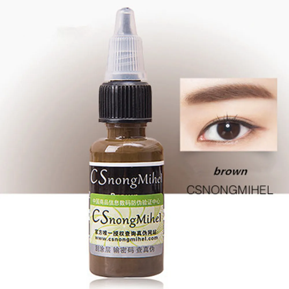 brown 1/2oz15ml/бутылка блеск для губ тату краска для бровей чернила для бровей и губ Полупостоянный макияж быстрая окраска в - Цвет: brown