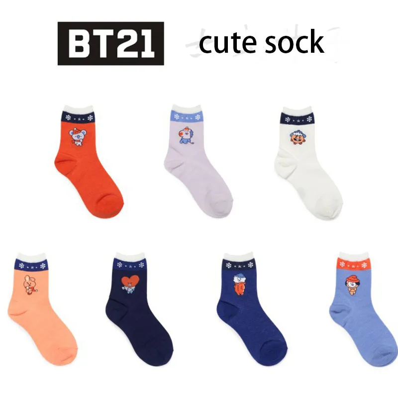 Новый Kpop BTS Bangtan мальчики BT21 удобные хлопковые носки COOKY CHIMMY TATA Манг SHOOKY Коя RJ