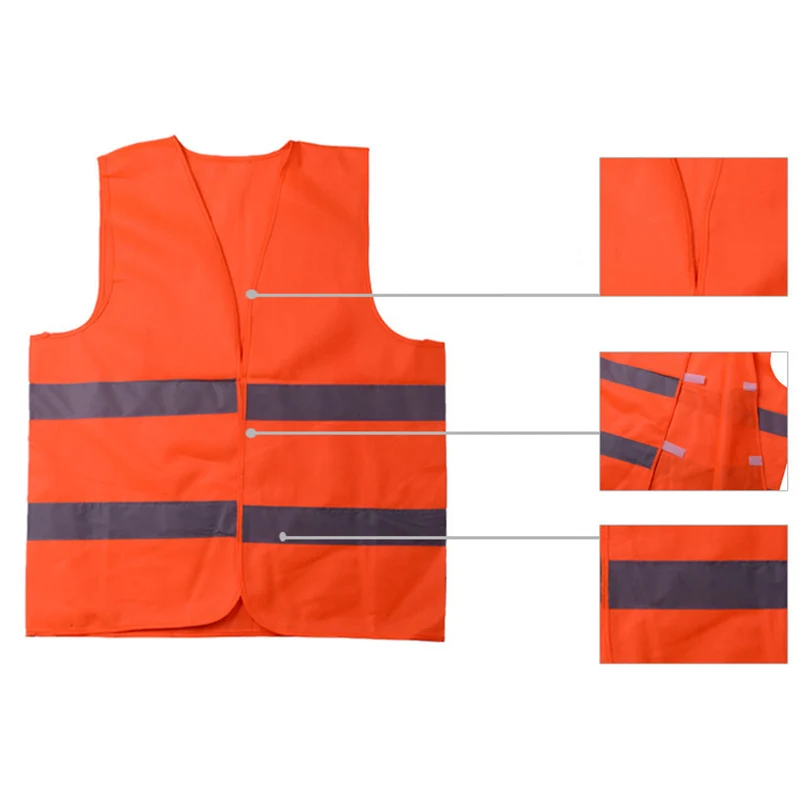 

Hot Motorcycle High Visibility Safety Reflective Vest Warning Waistcoat Reflective Stripes Jacket BX