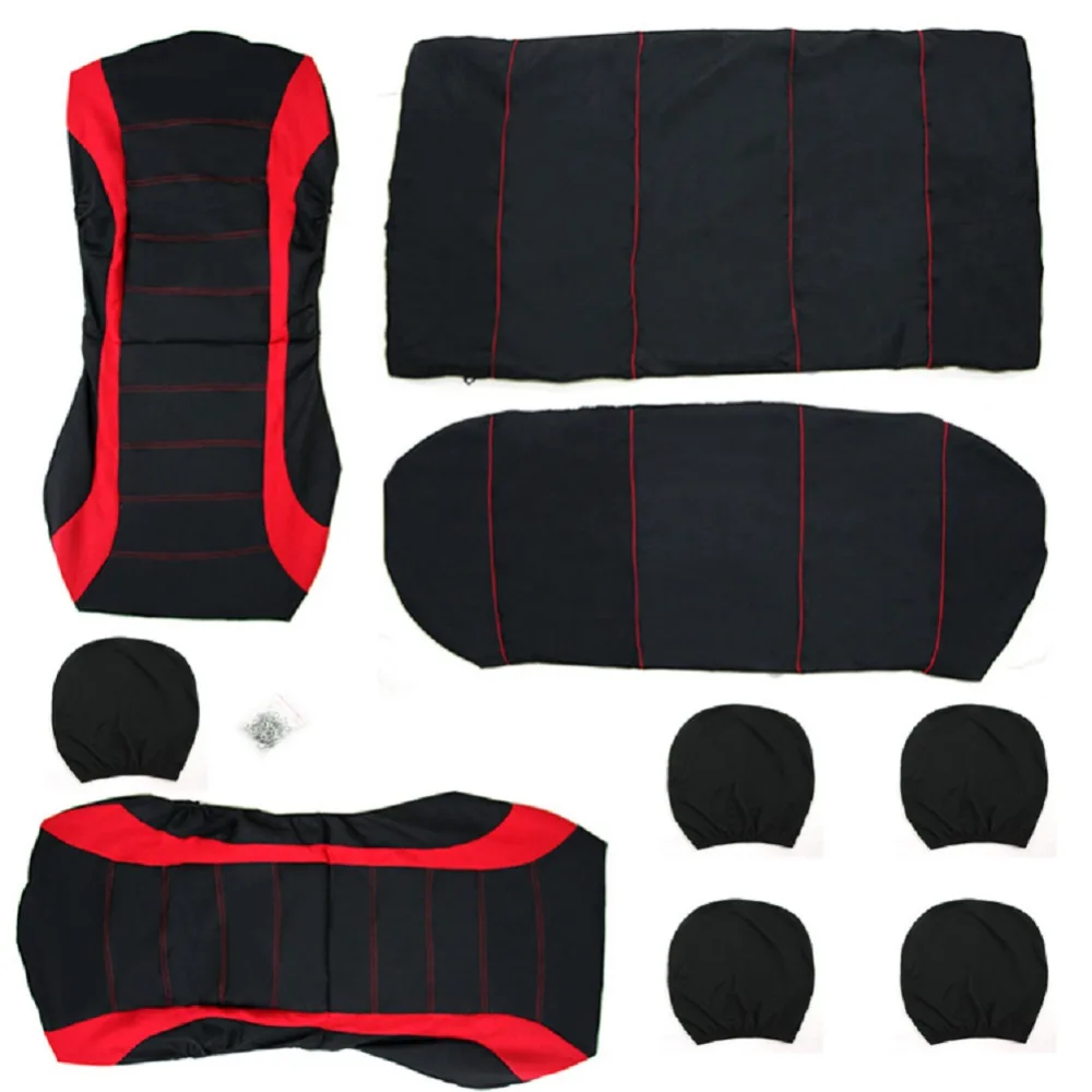 

TIROL 9 Pieces Breathable Seat Cover Set T21620a Universal Blue Gray Red Seat Protectors For Crossovers SUV Sedans Free Shipping