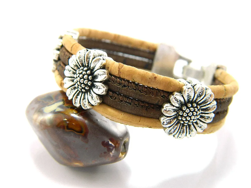 Португальский браслеты из пробки натуральной дерева и коричневого цвета три