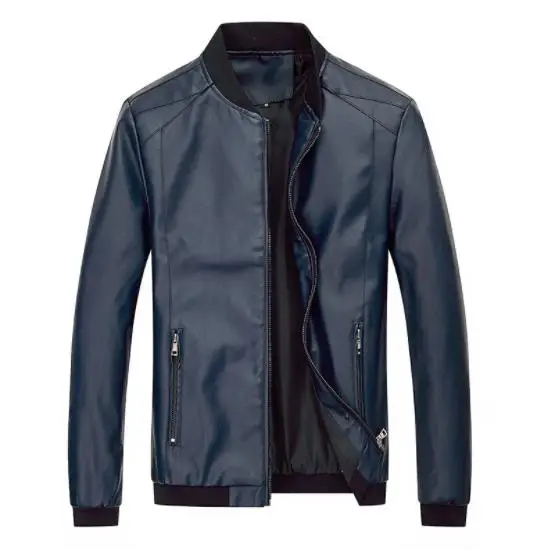 Мужская Осенняя кожаная куртка 2018 облегающие зимние кожаные куртки повседневная