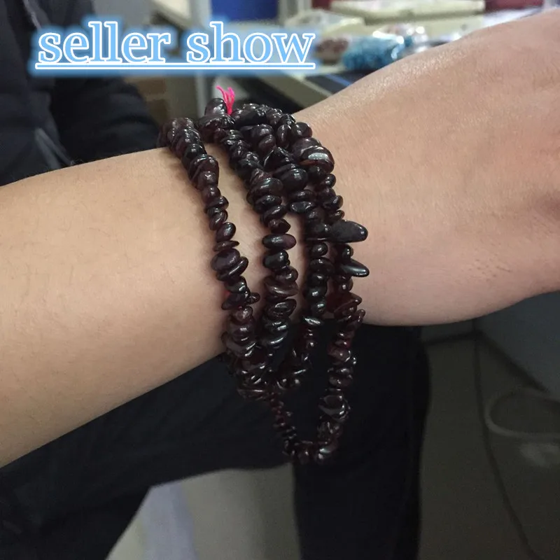 34 дюймов с натуральным гранатом кусочки свободные бусы ожерелье хрустальное