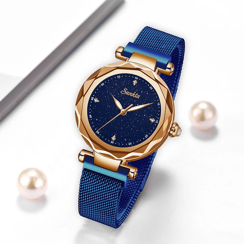 Часы женские кварцевые водонепроницаемые с магнитным браслетом | Наручные часы