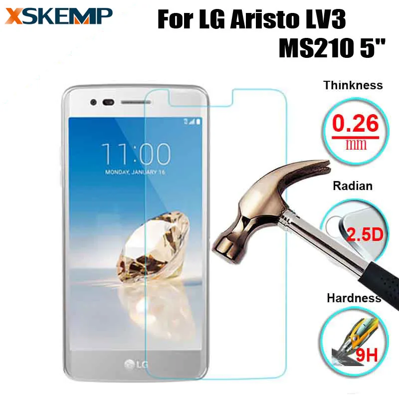 Ультрапрозрачная защитная пленка из закаленного стекла для LG Aristo LV3 MS210 5 &quot2.5D 9H