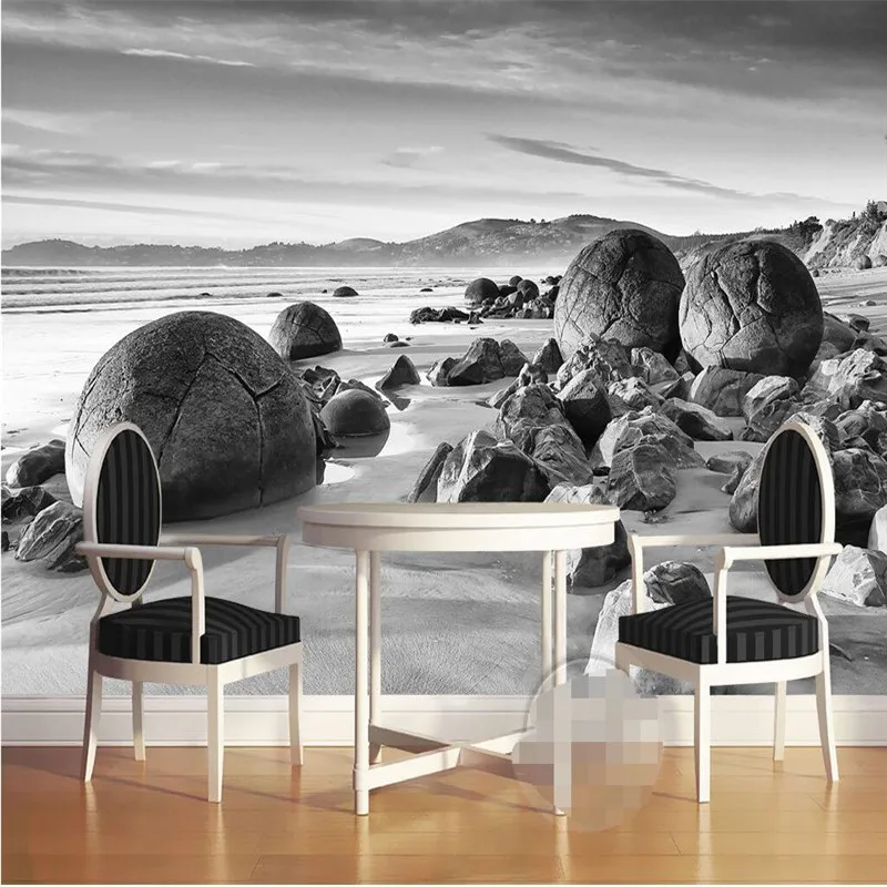 Пользовательские фото настенная 3d обои роскошное качество HD черно-белая картина