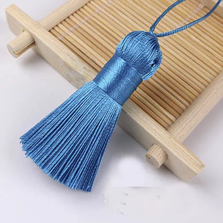 Lake Blue 10 шт. 5 см короткая кисточка 23 Цвета Сати кисточки хлопок кулон с шелковыми нитями для Diy ювелирных изделий изготовление ручной работы поставщик - Цвет: Lake Blue