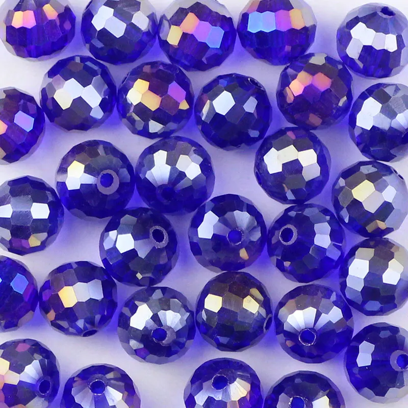 Dark Blue WLYeeS 10 мм 30 шт Австрийские 96 граненые футбольные хрустальные бусины AB цветные стеклянные бусины для изготовления ювелирных изделий, сережек, браслетов своими руками - Цвет: Dark Blue