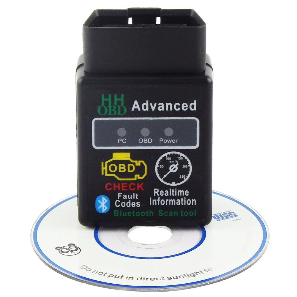 Автомобильный диагностический сканер HH OBD улучшенный ELM327 с Bluetooth V2.1 для