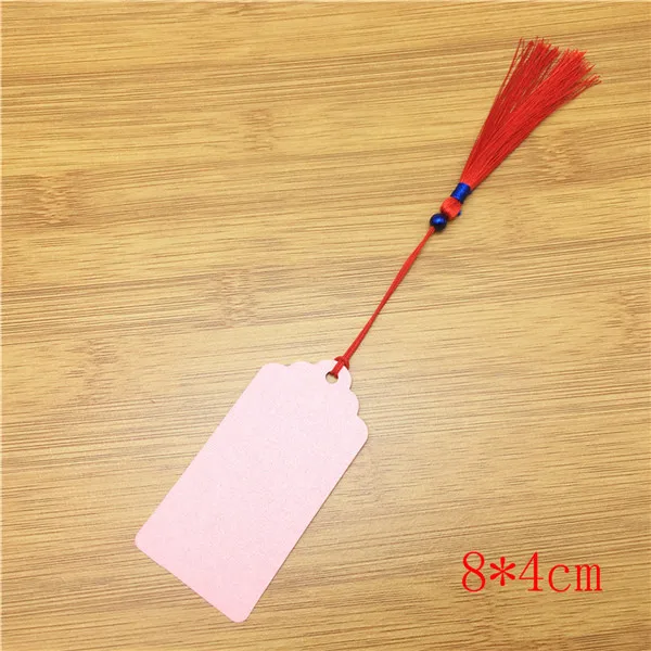 8x4cm pink 12 шт крафт-бирка с классическими красными кисточками мульти-стиль пустой коричневый Картон Подарочная бирка GarPrice карта - Цвет: 8x4cm pink