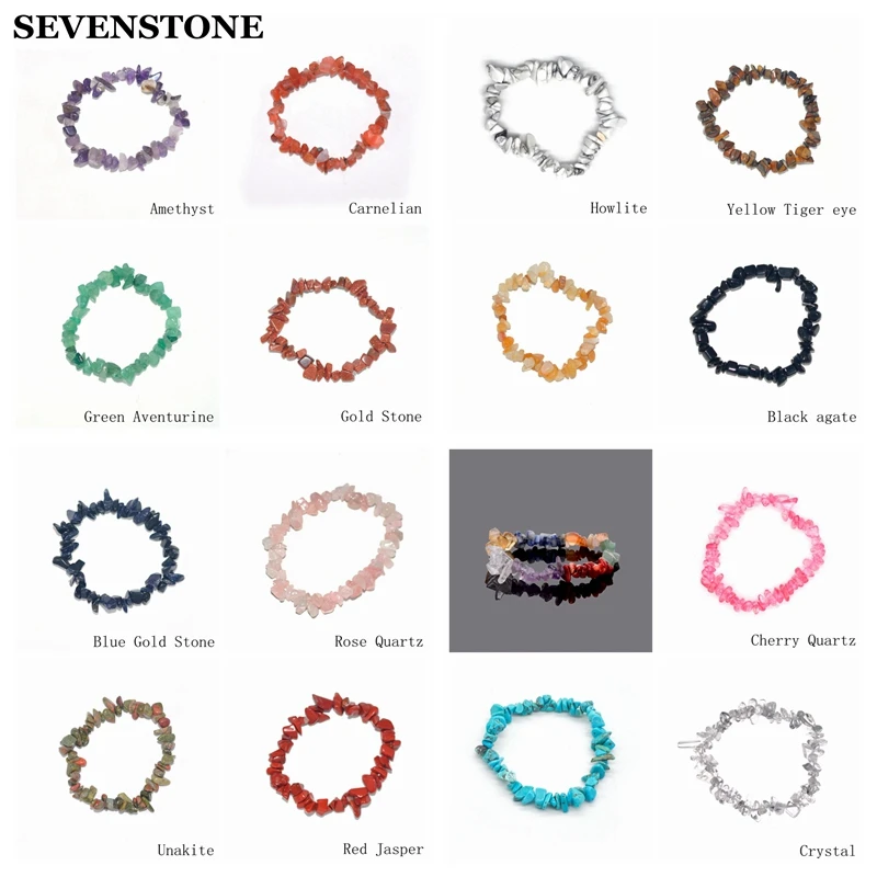 SEVENSTONE 7 Чакра очаровательный натуральный камень браслет с камнями камень браслет для женщины мужчины пара браслет