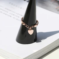 yun ruo 2019 fashion good luck heart tail ring rose gold color woman gift party titanium steel jewelry top quality never fade