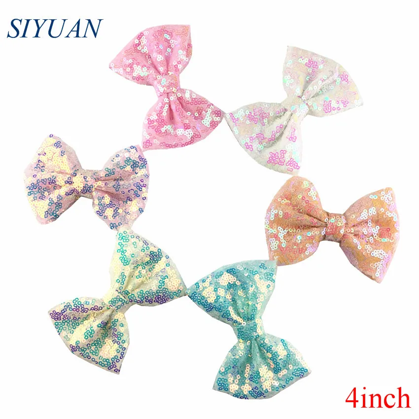 Банты для волос с блестками и вышивкой 30 шт./лот 4 дюйма | Аксессуары одежды