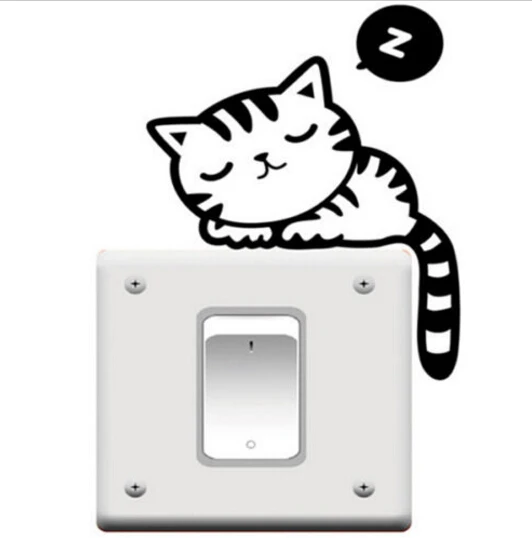 Съемный милый кот переключатель в виде собаки панель художественные Виниловые