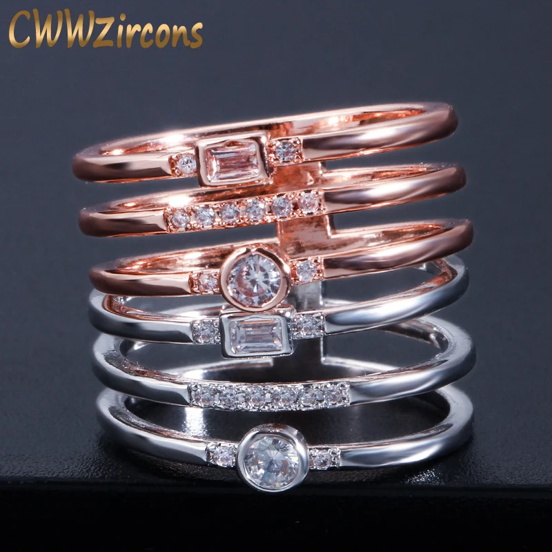 Cwwzircon геометрические розовые золотые посеребренные CZ фианиты простые женские