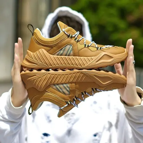 INS Hip Hop Street Summer Casual Mesh Shoes Men Chunky Sneakers Breathable Footwear Fashion Sneaker Joker Tenis Masculino - Цвет: Dark Brown