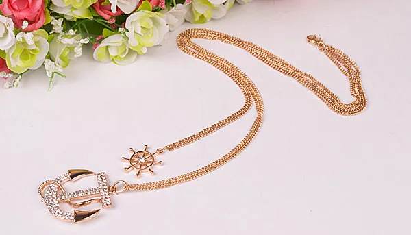 Горячая распродажа мода ювелирных изделий классического кристалл якорь