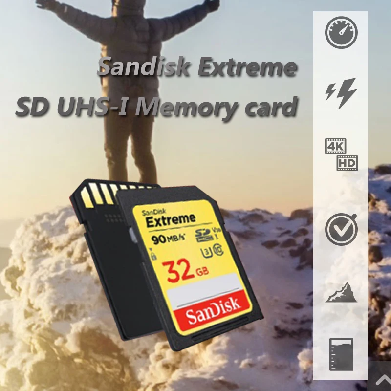 Карта памяти SanDisk Extreme SD карта 8 Гб оперативной 16 встроенной 32 64 128 ГБ 256 SDHC/SDXC класса