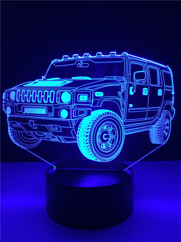 Amroe Крутой Джип-автомобиль 2019 7 цветов затемняющий градиент RGB 3D светодиодный