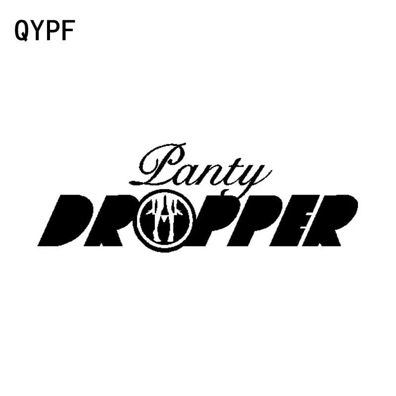QYPF 16 6 см * 5 7 смешной английский текст трусики Drop виниловая черная Серебристая