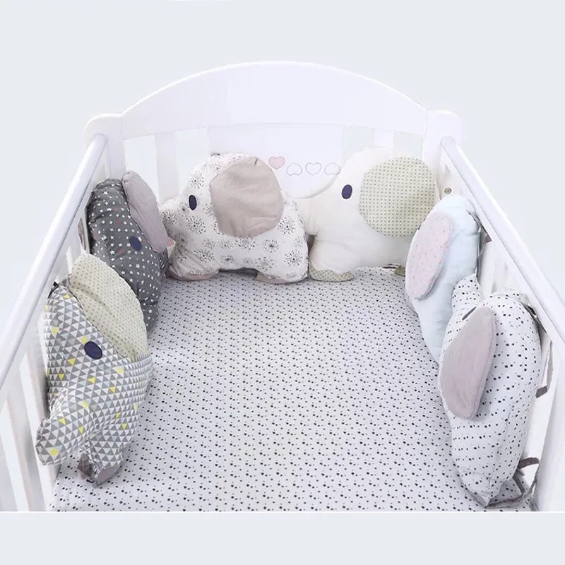 

Cute PCS Baby Bed Bumper Flexible Combination Backrest Cushion Animal Elephant Crib Bumper Soft Infant Bed Around Protection Toy