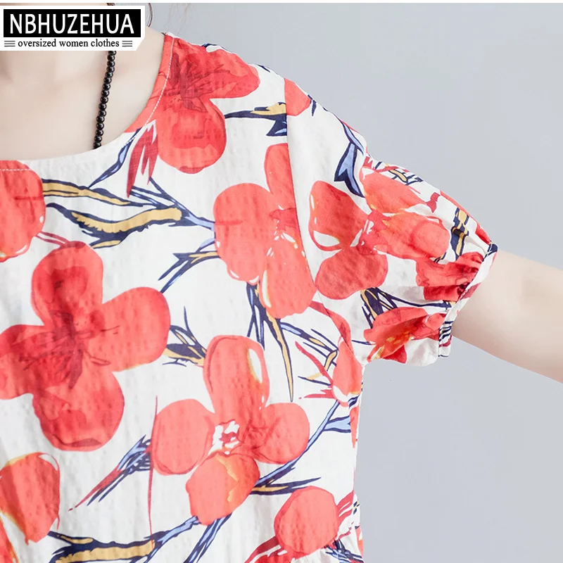 NBHUZEHUA A106 4XL 5XL Женские топы и блузки 2018 летняя белая черная блузка с цветочным