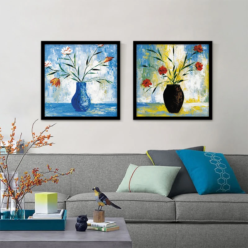 Цветочный спрей картина маслом с изображением вазы рисунок на холсте дома