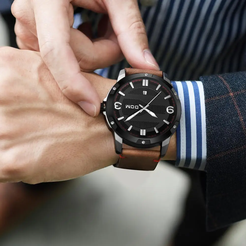 Роскошные Брендовые мужские часы DOM водонепроницаемые спортивные повседневные