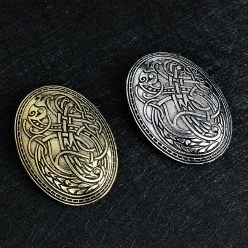 WKOUD Viking ware wolf резная Руна Этническая брошь для мира тотемный значок Золотой