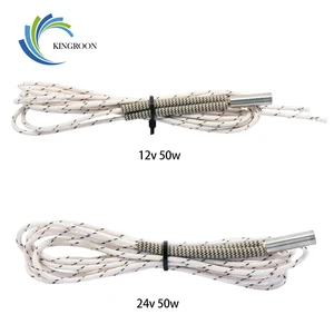 KINGROON 12 В 24 в 50 Вт картридж нагреватель 6*20 мм нагревательная трубка керамический картридж нагреватель для 3D-принтера Reprap Mendel V6 J-head