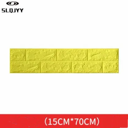 yellow 15x70cm 3d стерео настенная плитка узор самоклеящиеся обои Гостиная украшения ТВ фон стены водостойкие наклейки для детсада - Цвет: yellow 15x70cm