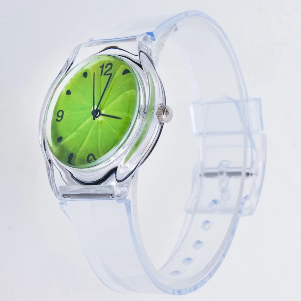 

Fashion Transparent Kids Women Colorful Dial Jelly Quartz Analog Wrist Watch