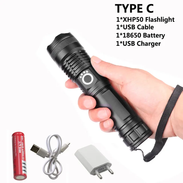 C 6000 мл xhp70.2 фонарик xhp50.2 usb зарядная лампа с зумом ударопрочный для самообороны Мощный светодиодный фонарь для кемпинга - Испускаемый цвет: C