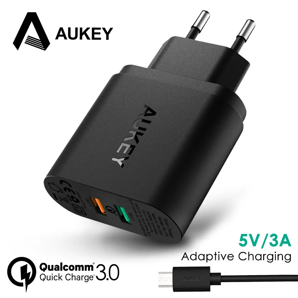 AUKEY Quick Charge 3 0 USB зарядное устройство для телефона путешествий быстрое настенное